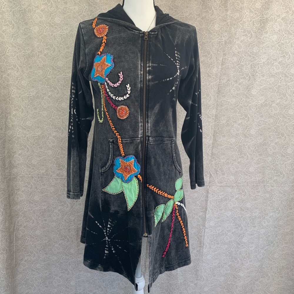 Monroe & Main Embroidered Distressed Jacket